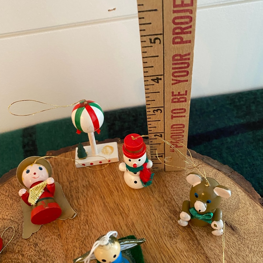 Vintage Wooden Hand Painted Christmas Ornaments Made In Germany Arts And Crafts - Picture 9 of 11